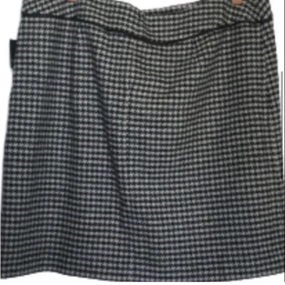 APOSTROPHE Wool-Blend Houndstooth Skirt Midi Lined Black Cream Plus Size 24W NWT - Picture 5 of 11